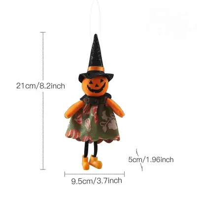 Noč čarovnic majhen viseči kos festival duhov buča duh čarovnica bar igrače grozljivka obesek zapleten obesek (obesek z dolgo nogo Pumpkin)