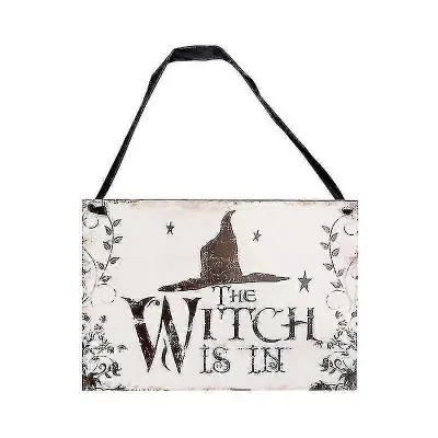 Halloween Welcome Sign Viseča oznaka s čarovniškim klobukom Vzorec Dekoracija Rekviziti Za Vrata Okna Bar Nakupovalni centri Okraski za Noč Čarov