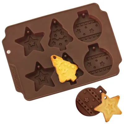Rjavi silikonski modelček za božične piškote SILLINIE