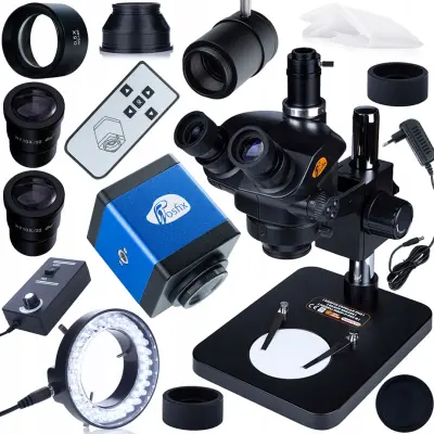 ROSFIX CAPELLA PRO MSCP-T-PS1-B – TRINOKULARNI MIKROSKOP 7–45X | ZOOM 0,7–5X, LED 56X, KAMERA HDMI/VGA, C-MOUNT