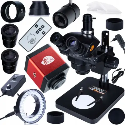 ROSFIX CAPELLA PRO MSCP-T-PS1-B – TRINOKULARNI MIKROSKOP 7–45X | ZOOM 0,7–5X, C-MOUNT, LED 56, KAMERA HDMI/VGA