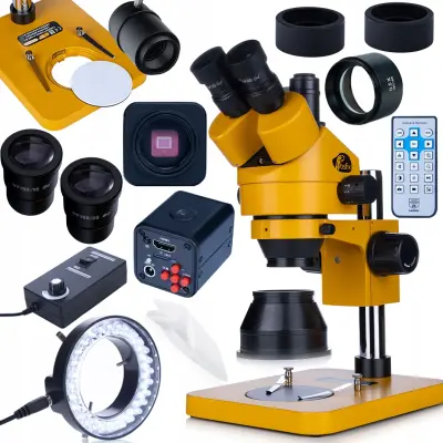 ROSFIX MERCURY S MSMS-T-PS1-O TRINOKULARNI MIKROSKOP – ZOOM 7–45X, KAMERA 16MP 4K, LED 56X | BARLOW 0.5X, WF10X/20