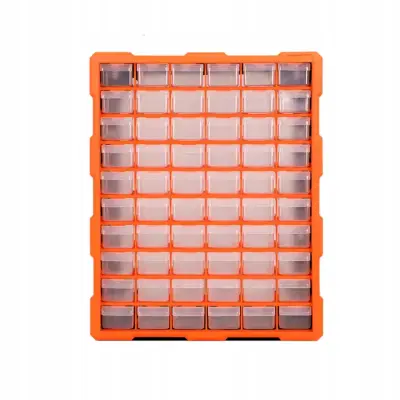 ROSFIX ORG-60PRO ORGANIZATOR ZA DELAVNICO – 60 PROZORNE PREDALČKE | 13,8×4,8×3,4 CM | STENSKI ALI SAMOSTOJEČ | ZA VIJAKE IN DROBNE DELE