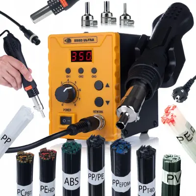 ROSFIX 858D ULTRA STACIJA ZA SPAJKANJE PLASTIKE – 700W, 100–500°C, 120 L/MIN, 3 SPOMINI | 9 SPOJEV