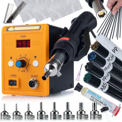 ROSFIX SET SPAJKALNA POSTAJA 858D BRIZGALNA GLAVA – 700W, 100–500°C, 8 DYSZ, FLUX, SPOJKE, MREŽE | PDF VODIČ