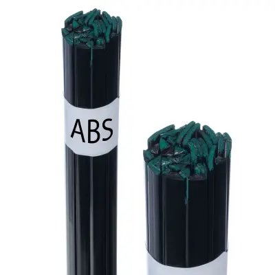 ROSFIX ČRNO SPAJKALNO POLNILO ABS 50 G – MEŠANICA TRAKOV 8 MM IN TRIKOTNIKOV 3,5 MM | TALILNA T° 310–360 °C | ZA AVTOMOBILSKE PLASTIKE