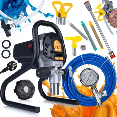 ROSFIX SET AGREGAT ZA BARVANJE ECOFLOW 1200 – 1200W, 1,7L/MIN, LANCA 30 CM, 3X FILTER | 2000 PSI, 10 M CEV