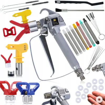 ROSFIX SET BRIZGALNA PIŠTOLA Z GLAVO 517 – 248 BAR, 7/8", 17V1 ČISTILNI SET, FILTRI 30–200 MESH | 1/4" PRIKLJUČEK