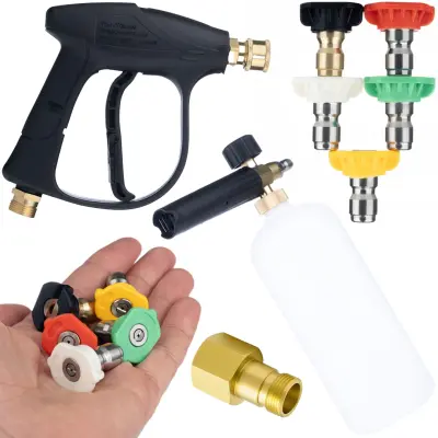 ROSFIX SET PIŠTOLA ZA VISOKOTLAČNI ČISTILNIK KÄRCHER HD/HDS – 300 BAR, 5 CURKOV, ADAPTER M22, PENILNIK 1L