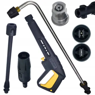 ROSFIX SET BRIZGALNA PIŠTOLA Z LANCO VARIO IN KOTNO LANCO – NADOMESTNI DEL ZA KÄRCHER K2–K7 | 160 BAR, 80 CM, BAYONET, CLICK CONNECT