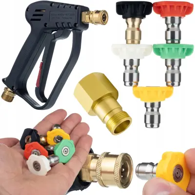 ROSFIX SET BRIZGALNA GLAVA ZA VISOKOTLAČNI ČISTILNIK – 5 ŠOB, PIŠTOLA 22 MM, ADAPTER EASY!LOCK | 300 BAR