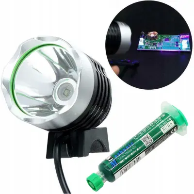 ROSFIX SET UV LAMPA 6–10W IN ZELENA SOLDERMASKA – ZA UTJEVANJE NA PCB | USB 5V, 365NM, 10G, LED