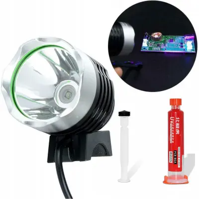 ROSFIX SET RDEČA SOLDERMASKA Z DOZATORJEM IN UV LUČKO – 10 ML, 365 NM, USB 5V, 2 LED | ZA PCB