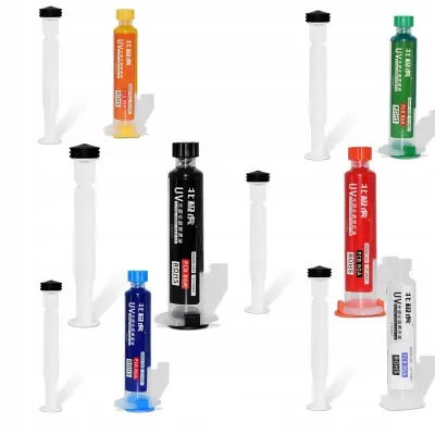 ROSFIX SET SOLDERMASKA UV – 6 BARV, 10 ML Z DOZATORJEM | ZAŠČITA IN IZOLACIJA PCB, HITRO STRJEVANJE