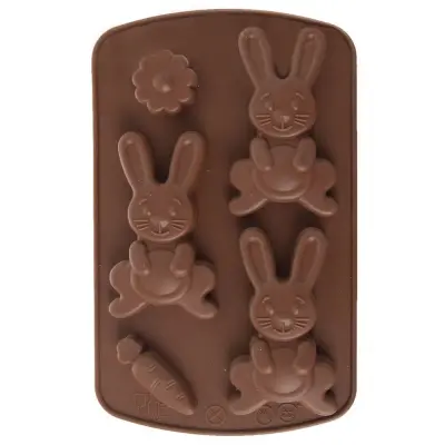 Silikonski modelček za piškote in praline v obliki oranžnega zajčka SILLINIE