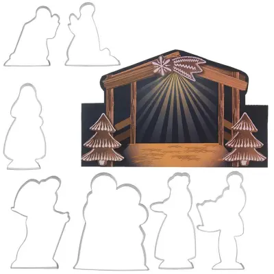 Jekleni modelčki za božične piškote 12 cm 7 kosov.