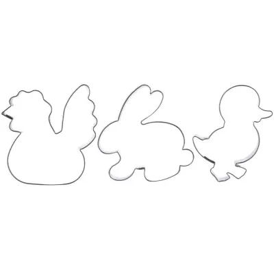 Jekleni modelčki za piškote za veliko noč 6 cm 3 kosi.