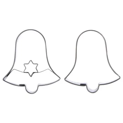 Jeklen modelček za piškote v obliki zvona 4,6 cm 2 kosa.