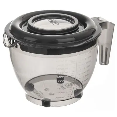 Kuhinjska mešalna posoda s pokrovom, merilna skodelica, SIVA, 2,5 l