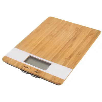 Elektronska bambusova ploščata kuhinjska tehtnica WHITELINE 5 kg