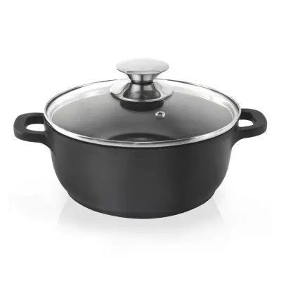 Granitni lonec s steklenim pokrovom GRANDE 16 cm, 1,4 l