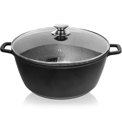 Granitni lonec s pokrovom GRANDE 32 cm, 9,7 l