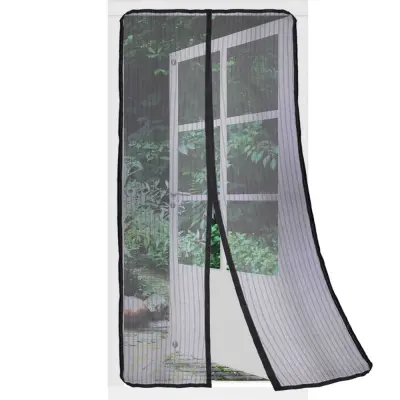 Črna mreža proti komarjem za vrata z magnetom 210x100 cm