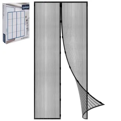 Črna mreža proti komarjem za vrata z magnetom 212x100 cm