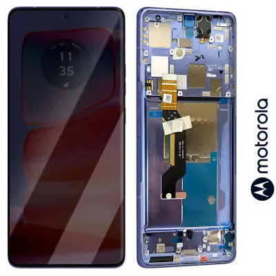 Motorola, Originalni celozaslonski LCD za Motorola Edge 50 Pro z zaslonom na dotik in ohišjem, Lavanda