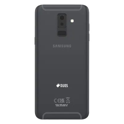 Samsung, Originalen pokrov baterije za Galaxy A6 Plus z vgrajenim lepilom, Črna