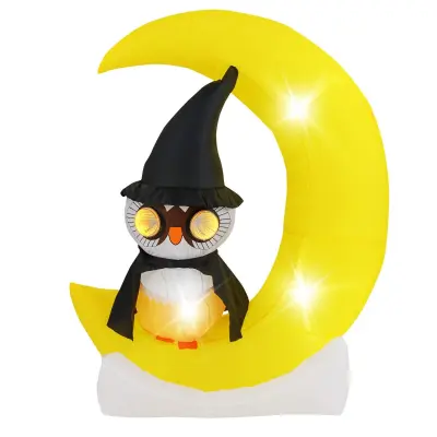 Halloween dekoracija LED napihljiva sova