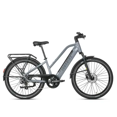 Treking električno kolo JOBOBIKE Astra, 250 W 36 V 15 Ah, Shimano 8S, podpora Bluetooth, sivo