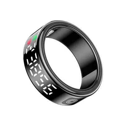Diana Connected Ring s kristalnim zaslonom LED za sledenje zdravju velikost M, ?rna