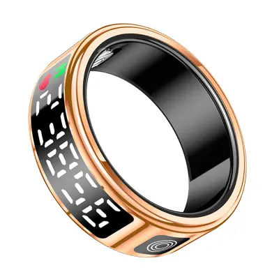 Diana Connected Ring s kristalnim zaslonom LED za sledenje zdravju velikost L, Zlata
