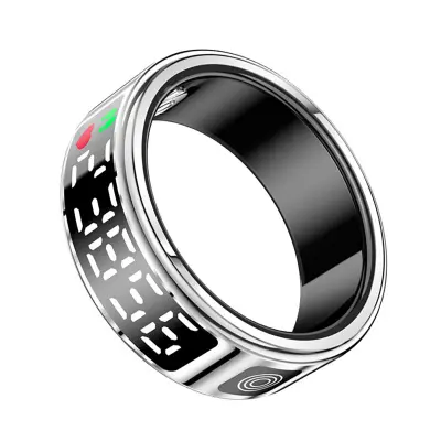 Diana Connected Ring s kristalnim zaslonom LED za sledenje zdravju velikost M, Bela