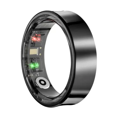 Bluetooth povezan prstan za spremljanje zdravja, ve? športov, vodoodporen, velikost 13, ?rna