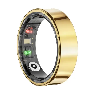 Bluetooth povezan prstan za spremljanje zdravja, ve? športov, vodoodporen, velikost 10, Zlata