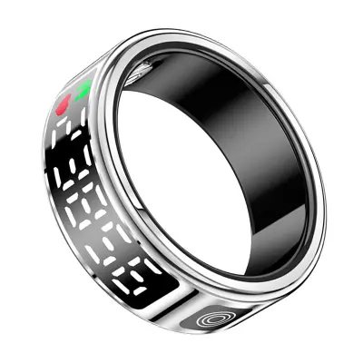 Diana Connected Ring s kristalnim zaslonom LED za sledenje zdravju velikost S, Bela