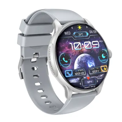 XO, Povezana ura za sledenje zdravju in športu z zaslonom AMOLED Vodotesna IP68, Srebrna