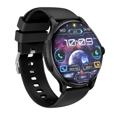 XO, Povezana ura za spremljanje zdravja in športa z zaslonom AMOLED Vodoodporna IP68, ?rna