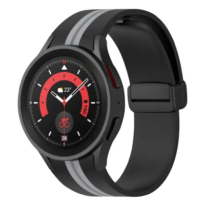 Paš?ek za Samsung Galaxy Watch 5 / 5 Pro / 4 Classic / 4 Bicolor Silicone - ?rn / siv