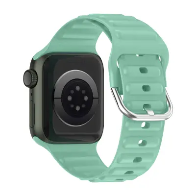 Paš?ek Apple Watch Series 1 do 8 in SE, silikonski mehak na dotik turkizno prešit dizajn