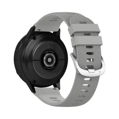 Zapestnica za Samsung Galaxy Watch 5 / Watch 4 / Active 2 / Active 40mm, silikonsko teksturirana in nastavljiva - siva