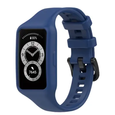 Paš?ek za Huawei Band 7 / 6 Pro / 6 / Honor Band 6, udoben silikonski trak - Navy Blue