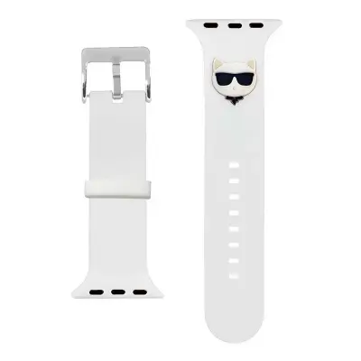 Karl Lagerfeld, Zapestnica za Apple Watch Choupette 38 / 40 / 41 mm visokokakovostni silikonski paš?ek, Bela