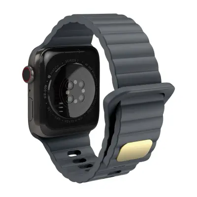 Paš?ek Apple Watch 41 mm / 40 mm / 38 mm, silikonski, mehak na dotik, nastavljiv, temno siv