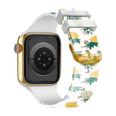 Apple Watch Series 1 do 8 in silikonski paš?ek SE z ve?barvnim vzorcem ananasa