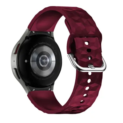 Paš?ek za Samsung Galaxy Watch 5 / Watch 5 Pro / Watch 4 Classic / Watch 4 iz silikona, tekstura romba - Bordo