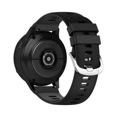 Zapestnica za Samsung Galaxy Watch 5 / Watch 4 / Active 2 / Active 40mm, silikonsko teksturirana in nastavljiva - ?rna