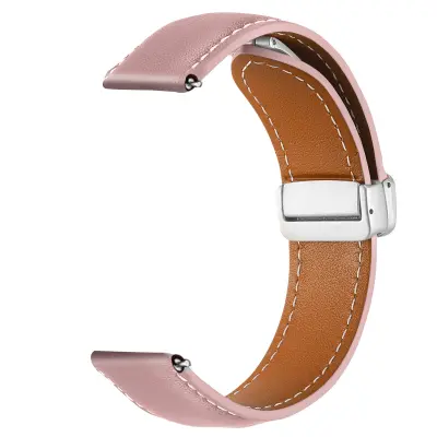 Paš?ek iz pravega usnja za Samsung Galaxy Watch 5 / 5 Pro / 4 Classic / 4 z magnetno zaponko za namestitev - roza